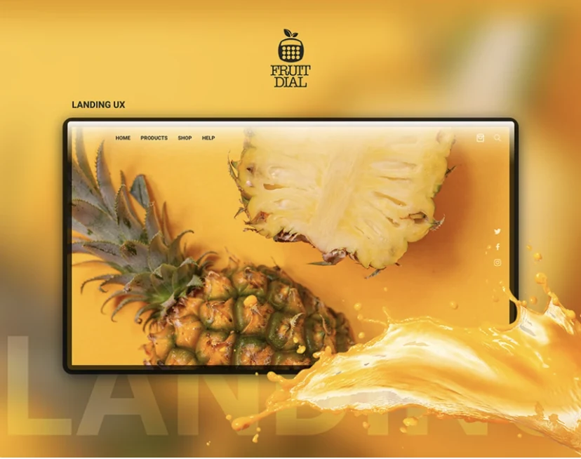 Cover of the Behance project Fruit Dial · Landing UX