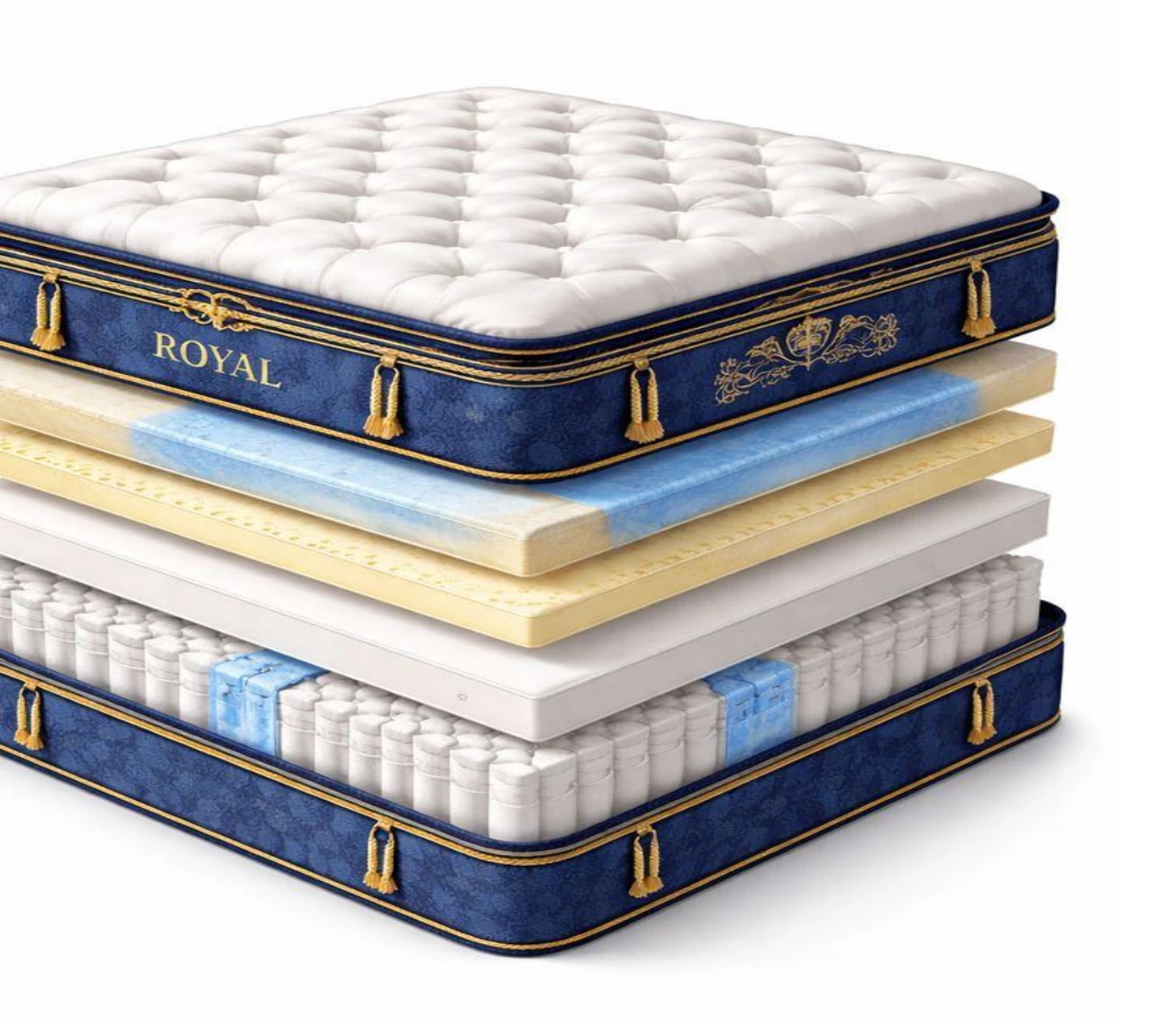 Exploded view of a Puffy mattress showing its layers